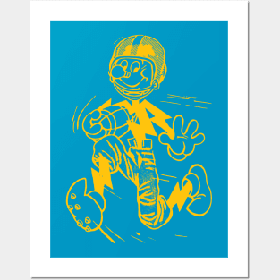 Bolt - Chargers Football Mascot Yellow Posters and Art